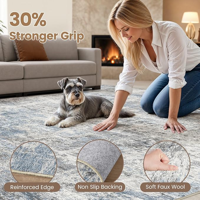 Washable 8x10 Area Rug for Living Room - Image 3