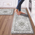 Boho Kitchen Mats for Floor 2 Piece Set Anti Fatigue Cushioned PVC Kitchen Rugs by tubeamin
