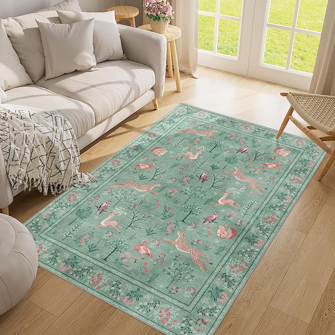 DUKINO 3x5 Rug, Washable Animal Area Rug - Image 9