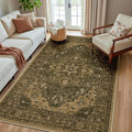 RELEANY Area Rugs 5'x8' Washable Non-Slip, Floral Vintage Distress Medallion by RELEANY