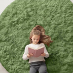 OLANLY Green Round Rugs for Bedroom by OLANLY