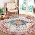 Moynesa Ultra-Thin Washable Round Rug - 6ft Pink Large Living Room Circle Area by Moynesa