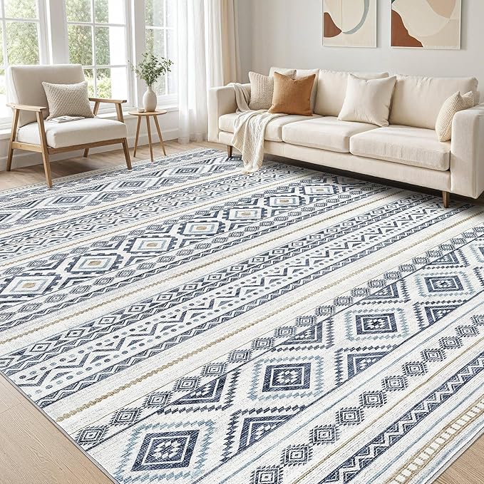 cotiled 9x12 Area Rugs Living Room Rug: Washable Boho Rugs by COTILED