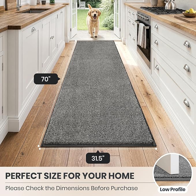 PURRUGS Dirt Trapping Door Mat 31.5" x 70", Non-Slip Machine Washable Entryway - Image 8