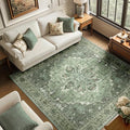 RELEANY Area Rugs Square 6ft Washable Non-Slip, Floral Vintage Distress by RELEANY