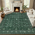 Area Rugs 10x14 Living Room Rug: Washable Rug Soft Vintage Distressed Floral by EXPEDIX
