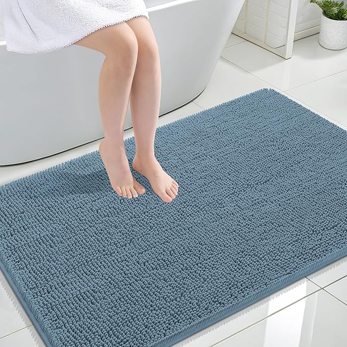 OLANLY Large Bathroom Rugs 44x32, Extra Soft Absorbent Chenille Bath Rugs by OLANLY