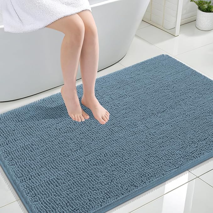 OLANLY Large Bathroom Rugs 47x32, Extra Soft Absorbent Chenille Bath Rugs by OLANLY