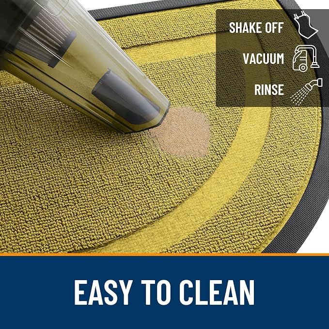 OLANLY Half Circle Door Mat Indoor Outdoor Entrance Welcome, Waterproof - Image 5