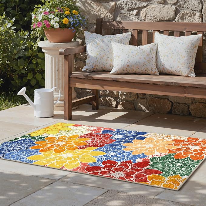 GENIMO Indoor Outdoor Area Rug for Entryway, Machine Washable, Waterproof - Image 4