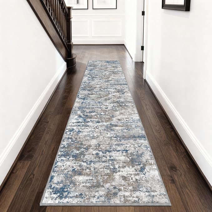 Runners for Hallways Ultra Non-Slip 2x8 Washable Kitchen Rug Abstract Tear and - Image 8