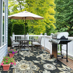 Lahome Floral Indoor Outdoor Rugs, 6x9ft Non Slip Outdoor Patio Rug - Image 6