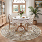 Madane Washable 5ft Circle Round Rug, 5x5 Circular Rugs Non-Slip Vintage Area - Image 4
