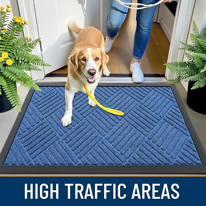OLANLY Front Door Mat Outside Entrance 35x23, Heavy Duty Sturdy Natural Rubber - Image 5