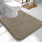 OLANLY Toilet Rugs U-Shaped 24x24, Extra Soft Absorbent Chenille Contour by OLANLY