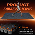 SUPERJARE 0.56'' Thick 24 Pcs 96 Sq Ft Rubber Top Exercise Equipment Mats - Image 7
