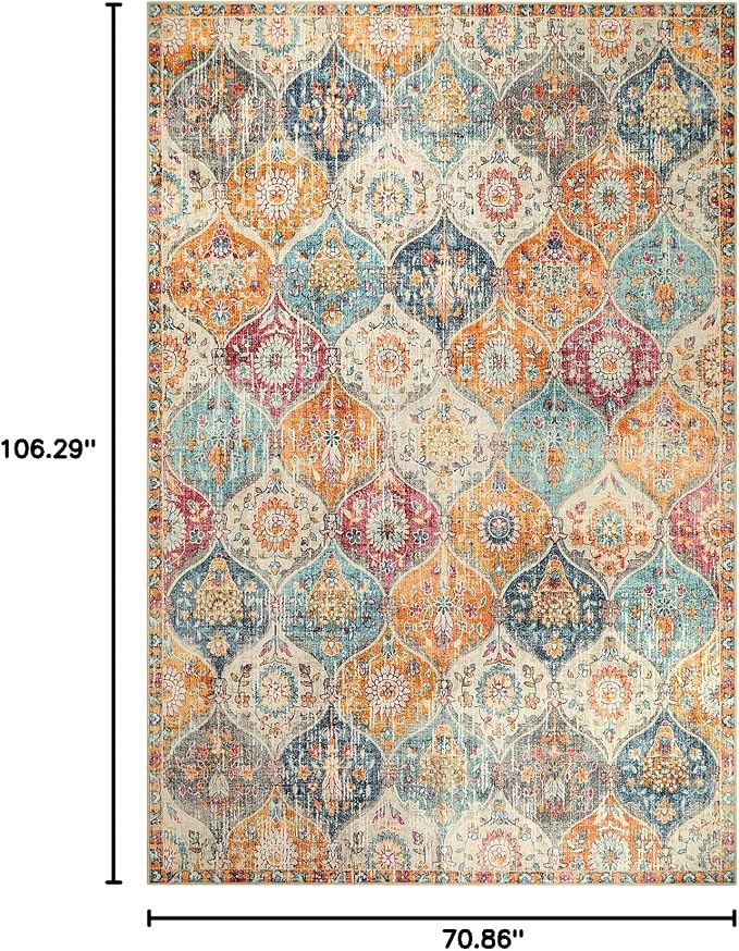 Lahome Moroccan 6x9 Rugs for Living Room, Soft Washable 6x9 Area Rug for Bedroom - Image 2