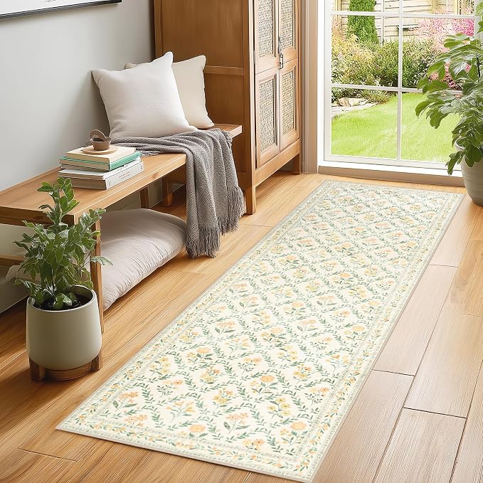 Runner Rug for Entryway: 2.6x8 Kitchen Rugs Non Slip Washable Ultra-Thin Soft - Image 3