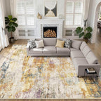 Large Area Rugs 12x15: Washable Abstract Modern Soft Rug Stain Resistant Indoor by LOONGRUG
