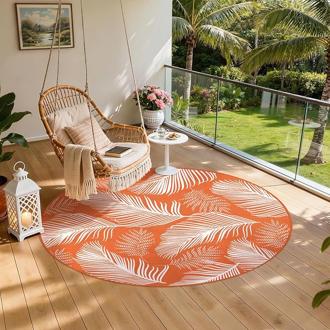 Pauwer Waterproof Outdoor Rug 8ft, Reversible Plastic Straw Patio Camping Rug - Image 7