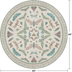 Insect Light Green 5ft Round Area Rug - Image 2