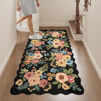 DUKINO 2x4 Washable Runner Rugs, Non Slip Floral Print Entryway Rug - Image 4