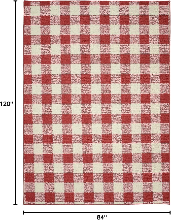 Garland Rug Country Living – Checkered Buffalo Plaid Design, Non-Slip Rubberback - Image 3