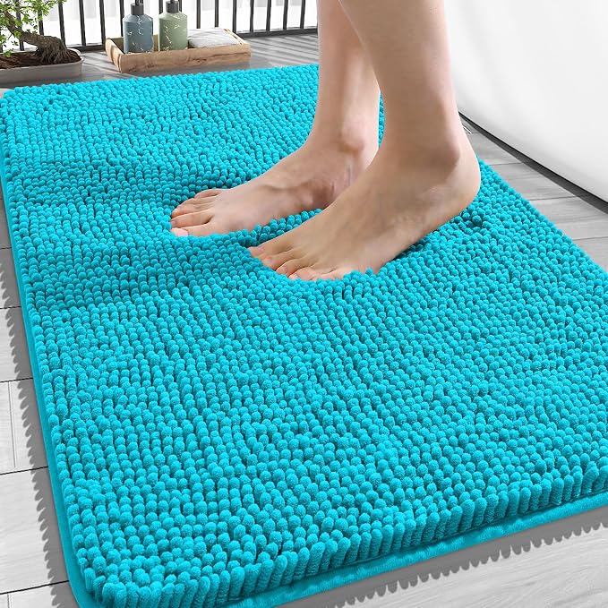 OLANLY Bathroom Rugs 34x21, Extra Soft Absorbent Chenille Bath Rugs, Rubber by OLANLY