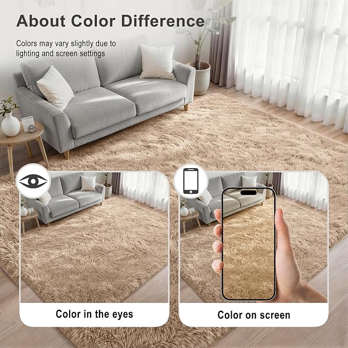 8x10 Area Rugs for Living Room Bedroom: Ultra Soft Fluffy Shag Rug Upgrade - Image 2