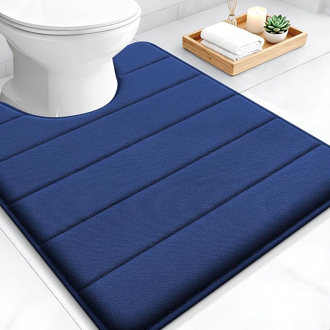 OLANLY Memory Foam Toilet Rugs U Shaped 24x20, Super Soft Absorbent Contour by OLANLY