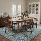 GENIMO 8x10 Washable Area Rug, Non-Slip Vintage Boho Floral Carpet, Soft - Image 3