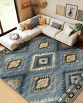 BESTSWEETIE Area Rug 9x12 Rug Machine Washable Non-Slip Low Pile Print Pattern by BESTSWEETIE