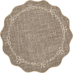 GarveeHome Scalloped Bow Rug for Living Room, 5ft Round Rugs Washable Solid - Image 4