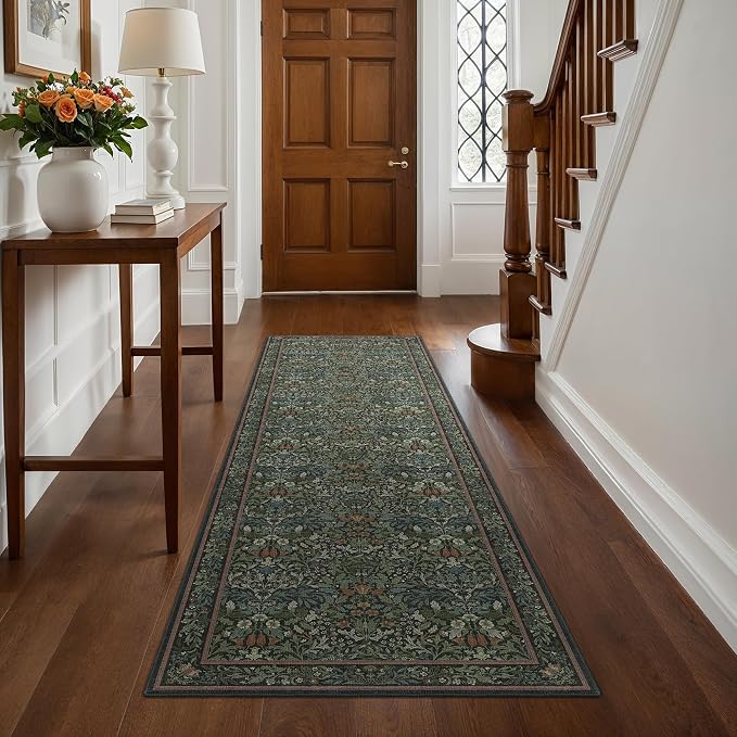 GENIMO Washable Floral Runner Rug 2x7, Non-Slip Long Hallway Carpet - Image 2
