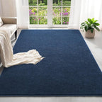 5x7 Feet Navy Blue Area Rugs for Bedroom, Indoor Washable Memory Foam Rug for - Image 2