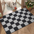 GarveeHome Checkered Dark 2x3 Washbale Rug Door Mat Geometric Diamond Dot by GarveeHome