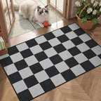 GarveeHome Checkered Dark 2x3 Washbale Rug Door Mat Geometric Diamond Dot by GarveeHome