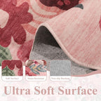 DUKINO 2.6x10 Runner Rug for Hallway, Lightweight Washable Floral Kitchen Rug - Image 6