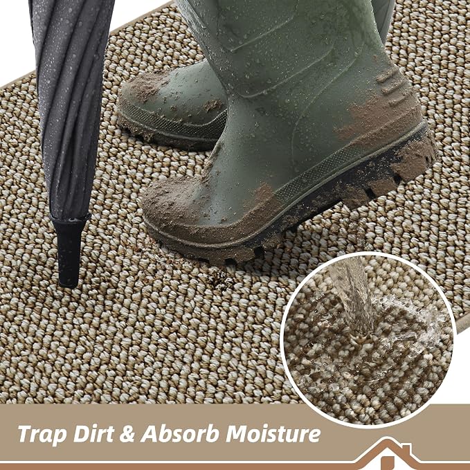 BEQHAUSE Dirt Trapper Door Mat 20" x 48", Non-Slip Washable Doormats Entrance - Image 3