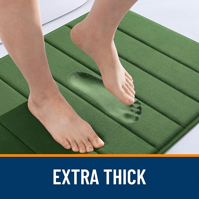 OLANLY Memory Foam Bath Mat 40x32, Super Soft Absorbent Bathroom Rugs, Quick Dry - Image 6