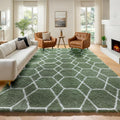 ONASAR 5x7 Area Rugs for Living Room Bedroom, Fluffy Olive Green and White by ONASAR