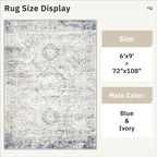 Soalmost 6x9 Area Rug for Living Room Washable 6x9 Non-Slip Modern Rugs for - Image 5