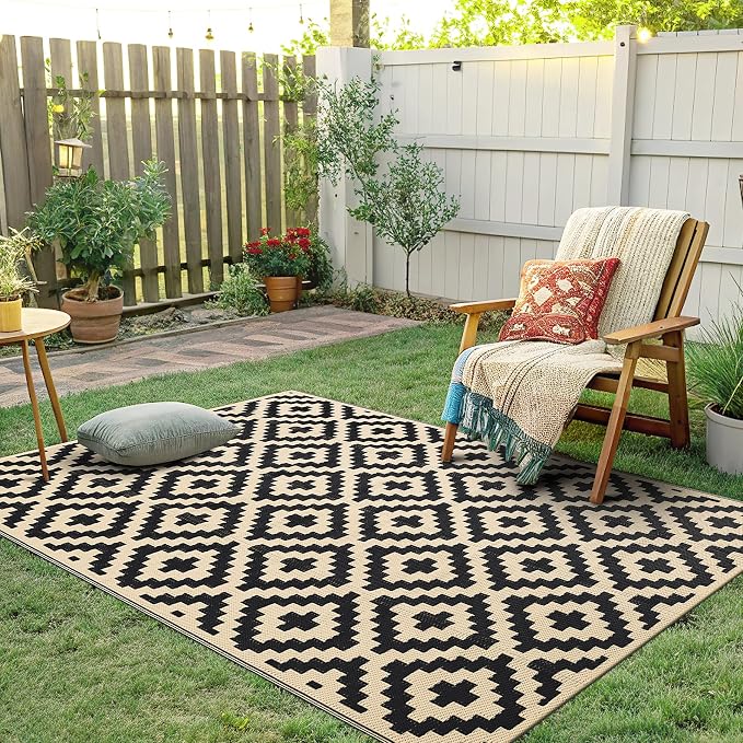 Smiry Waterproof Outdoor Rug 4x6 ft, Reversible Plastic Straw Patio Camping Rugs - Image 6