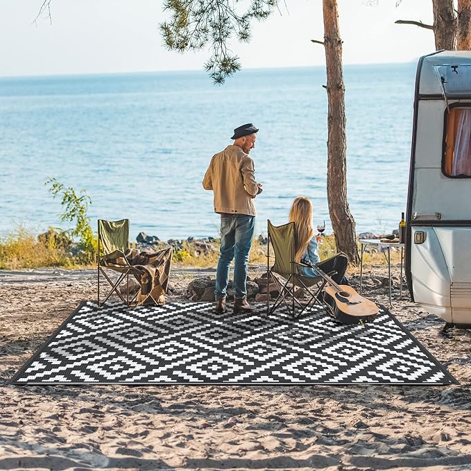 GENIMO 5'x8' Outdoor Rug Waterproof, Reversible Mats, Outdoor Area Rug - Image 2