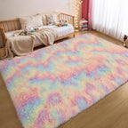 Washable 4x6 Rainbow Fluffy Shaggy Area Rugs, Kawaii Princess Soft Plush Carpet - Image 7