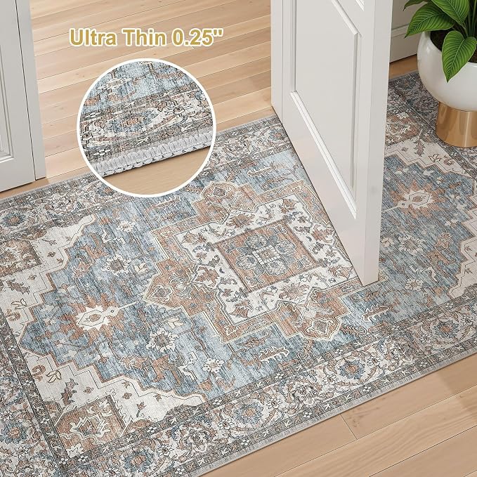3x5 Area Rugs Living Room: Washable Vintage Rug Large Non-Slip Stain Resistant - Image 6