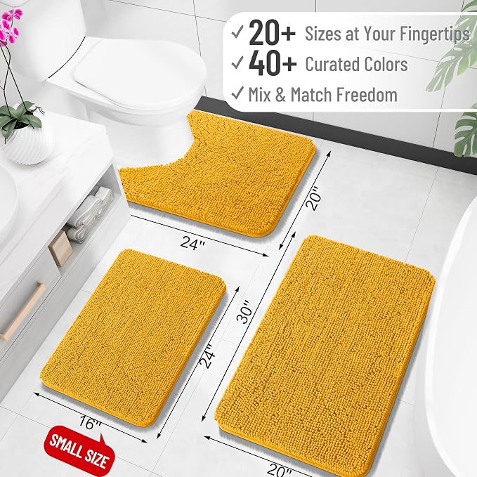 OLANLY Large Bathroom Rugs 47x32, Soft Absorbent Chenille Bath Rugs, Rubber - Image 2