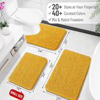 OLANLY Large Bathroom Rugs 59x35, Soft Absorbent Chenille Bath Rugs, Rubber - Image 2