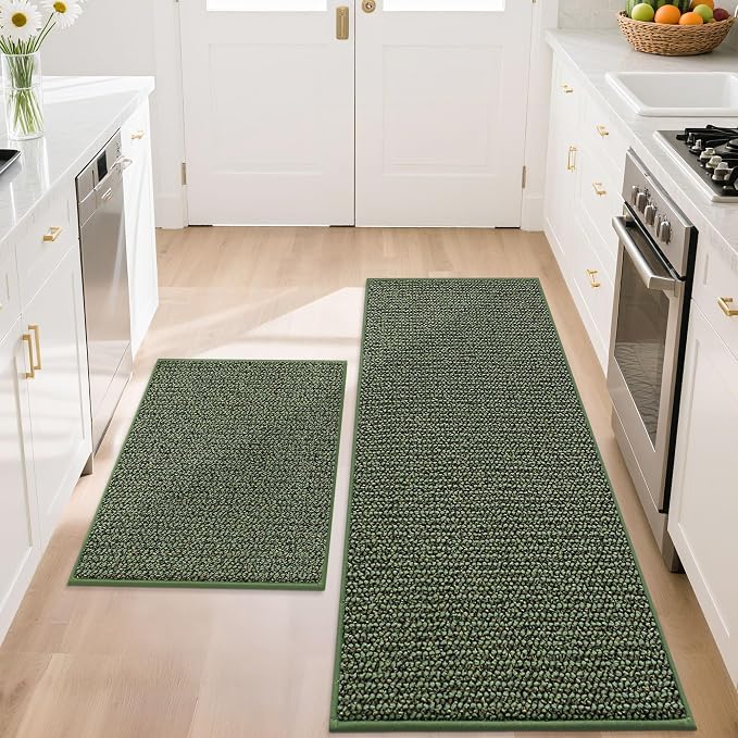 BEQHAUSE Kitchen Rugs and Mats 2PCS, Non-Slip Kitchen Mats by BEQHAUSE