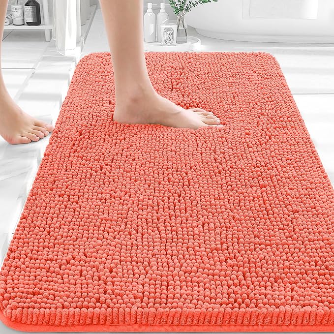 OLANLY Bathroom Rugs 36x24, Extra Soft Absorbent Chenille Bath Rugs, Rubber by OLANLY